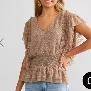 Daytrip mocha Lace top size small never worn